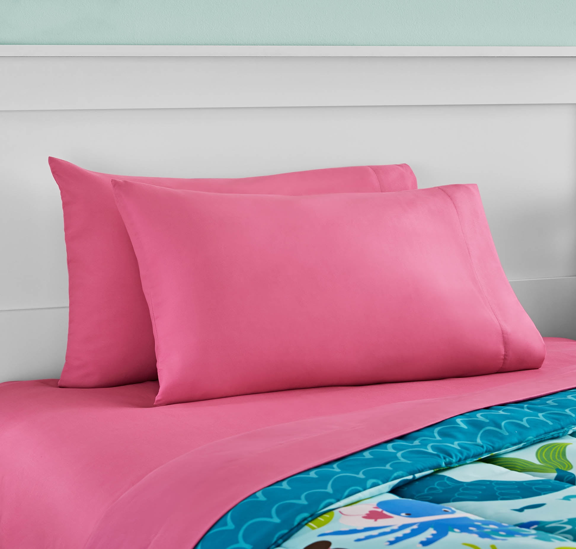 Pink Bedding Double Bed Size Bedlam Childrens Duvet Cover Set Mermaid