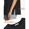 thumbnail image 3 of SWQZVT Womens Oversized T Shirts Cotton Loose Fit Crewneck Short Sleeve Side Slit Summer Casual Basic Tee, 3 of 8