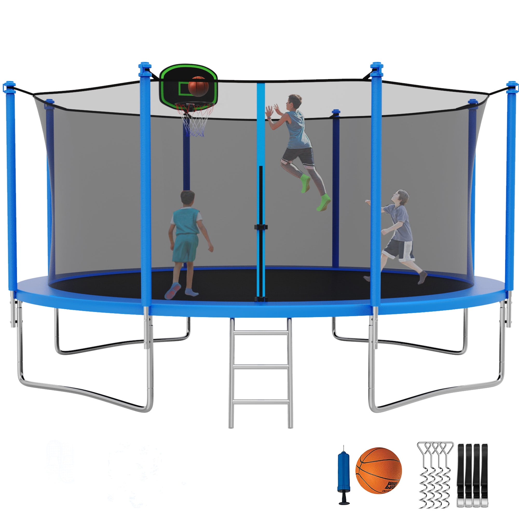 YORIN Trampoline with Enclosure Net, 1400LBS 14FT Trampoline for 5-6 ...