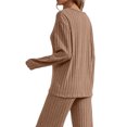 thumbnail image 2 of Matching Sets Women Clothing Fall Winter Two Piece Outfit Sets for Women Wide Leg Pants Ribbed Knit Winter Khaki S, 2 of 9