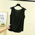 thumbnail image 2 of MIUOWANP Summer Tank Tops for Women Casual And Fashionable Outerwear Solid Color Round Neck Sleeveless Top Black L, 2 of 5