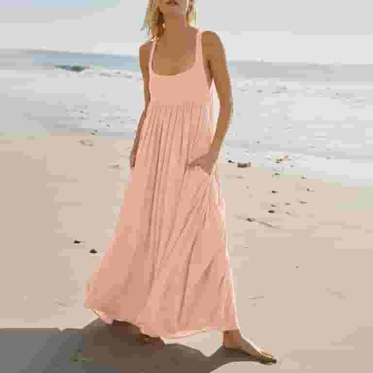 【高品質】 WEANT Summer Dresses for Women 2024 Casual Maxi Dress Square Clothing