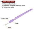 thumbnail image 5 of Uxcell High Speed Steel Plate Plastic Handle Art Craft Hobby Exacto Knife with Cap Purple, 5 of 6