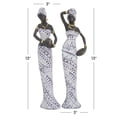 thumbnail image 4 of 3"W, 13"H Multi Colored Polystone Standing African Woman Sculpture with Intricate Details, by DecMode (2 Count), 4 of 10