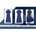 thumbnail image 5 of Byworldtasic Denim Dress for Women Loose Casual Short Sleeve Button Down Jean Midi Dress, 5 of 16