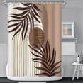 thumbnail image 2 of Boho Bathroom Shower Curtain, Eucalyptus Leaves Brown and Beige Sun Shower Curtain with Hooks, Waterproof Fabric Polyester, 72x72 Inch, 2 of 6