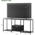 thumbnail image 2 of LED Entertainment Center for 55 Inch TV, Modern TV Console with Cabinet & 12 Lighting Modes, TVs Stands for Living Room Bedroom Gaming Room, Black, 2 of 7