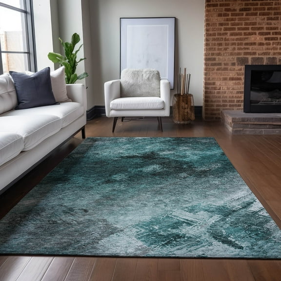 Addison Rugs Chantille Indoor/Outdoor Transitional Modern Teal Washable Rectangle Rug, 2'6" x 3'10"
