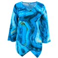 thumbnail image 1 of Gibobby Blusas Holgada Tops Vintage con estampado de y dobladillo Irregular con cuello en V suelto informal de manga larga para mujer（Verde， L), 1 of 4