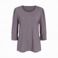thumbnail image 4 of Godom Blouses for Women Dressy Casual 3/4 Length Sleeve Womens Tops Solid Color Tshirt, 4 of 7