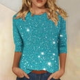thumbnail image 2 of Women Blouse 3/4 Sleeve Petite, Black Blouses for Women Dressy Basic Fitted Cropped Tees Womens Tops Dressy Casual Short Sleeve V Neck Previous, 2 of 5