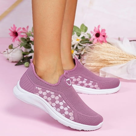 

PhoneSoap Women Sneakers Soft Sole Breathable Sneakers Non Slip Ultra Light Soft Sole Sneakers Breathable Mesh Sneakers Purple