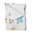 thumbnail image 2 of Educational Soft Flannel Fleece Throw Blanket, Kids Alphabet with Fruits Animals Prince Princess Cheerful Colorful Design, Cozy Plush for Indoor and Outdoor Use, 50" x 60", Multicolor, by Ambesonne, 2 of 5