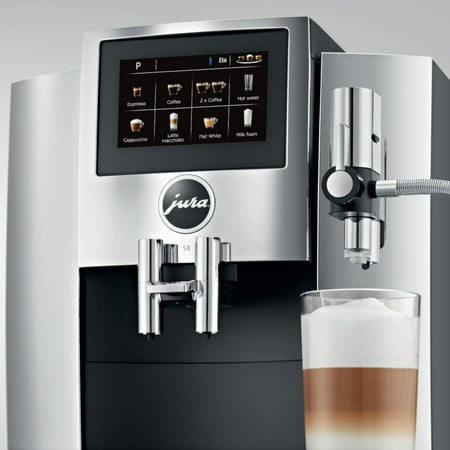 Jura - S8 Espresso Machine with 15 bars of pressure and Milk Frother - Chrome