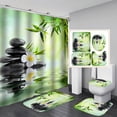 thumbnail image 4 of CSCHome Bamboo Garden HD Printed Shower Curtain Waterproof Anti-Mildew Bathroom Shower Curtain Set of 4 (Shower Curtain + Shower Mat + U-Shape Mat + Toilet Seat Cover), 4 of 5