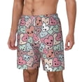 thumbnail image 2 of Balery Cartoon Hearts Mens Swim Trunks Swim Shorts for Men Quick Dry Inseam Beach Shorts with Compression Liner Pocket-X-Large, 2 of 9
