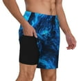 thumbnail image 2 of Fotbe Ice Blue Fire Wolf Men’s Swim Trunks Quick Dry Swim Shorts Board Shorts with Mesh Lining-3X-Large, 2 of 9
