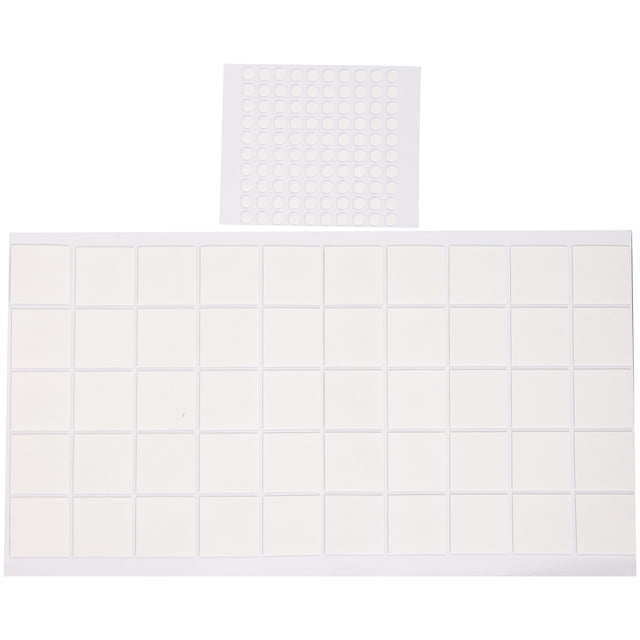2 Sheets of Transparent Round and Square Double Sided Sticker Acrylic No Traces Adhesive Dots Stickers