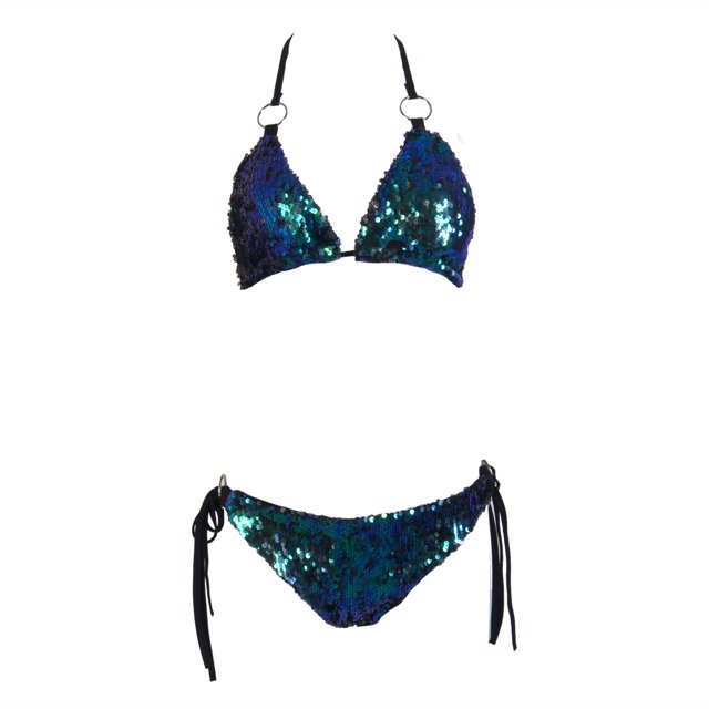 Maillot de Bain Rehausseur pour Femmes Ensemble Bikini à Sequins