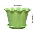 thumbnail image 3 of Ke1Clo Ruffled Plastic Flower Pot, Lilies-Style Wave-Edge Planter, Indoor Outdoor Decorative Container for Home Garden Patio Durable Lightweight, Green, 3 of 6
