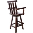thumbnail image 5 of 360° Swivel Rustic Wood Finish 29.4" Seat Height Ergonomic Bar Stool for Dining Room and Pub 330 lbs Capacity Premium Fir Wood Construction, 5 of 10