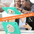 thumbnail image 4 of Dteck Case for Samsung Galaxy Tab A9 Plus 11 inch (SM-X210/X215/X216/X218),Heavy Duty Armor Shockproof Kids Case with Rotating Stand & Hand/Shoulder Strap for Galaxy Tab A9+ 2023,Mintgreen, 4 of 9