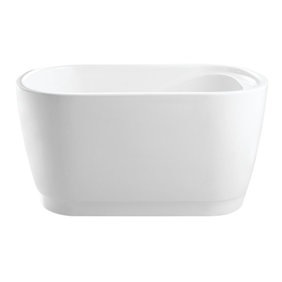 Kingston Brass VTOV593425S 59-Inch Acrylic Oval Rectangular Double Ended Freestanding Tub with Drain in Glossy White