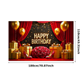 thumbnail image 2 of Elegant Red Rose Themed Happy Birthday Banner Party Backdrop Decoration for Photography Props Birthday Party Celebrations Gift Display Decor Event Setup, 2 of 7