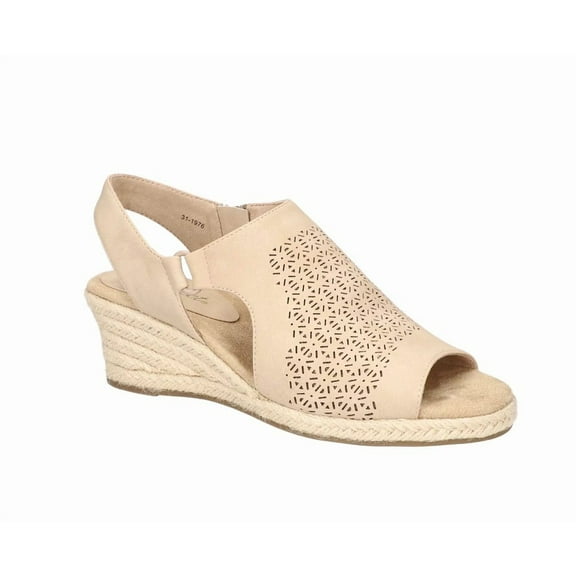 Easy Street Serena Women's Espadrille Wedge Sandals Color: Sand Size: 8