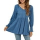 thumbnail image 2 of Moda de mujer Otoño Invierno Blusa con cuello en V Sólido Puff Mangas largas Camiseta Tops Fridja  fjkfkj4419, 2 of 6