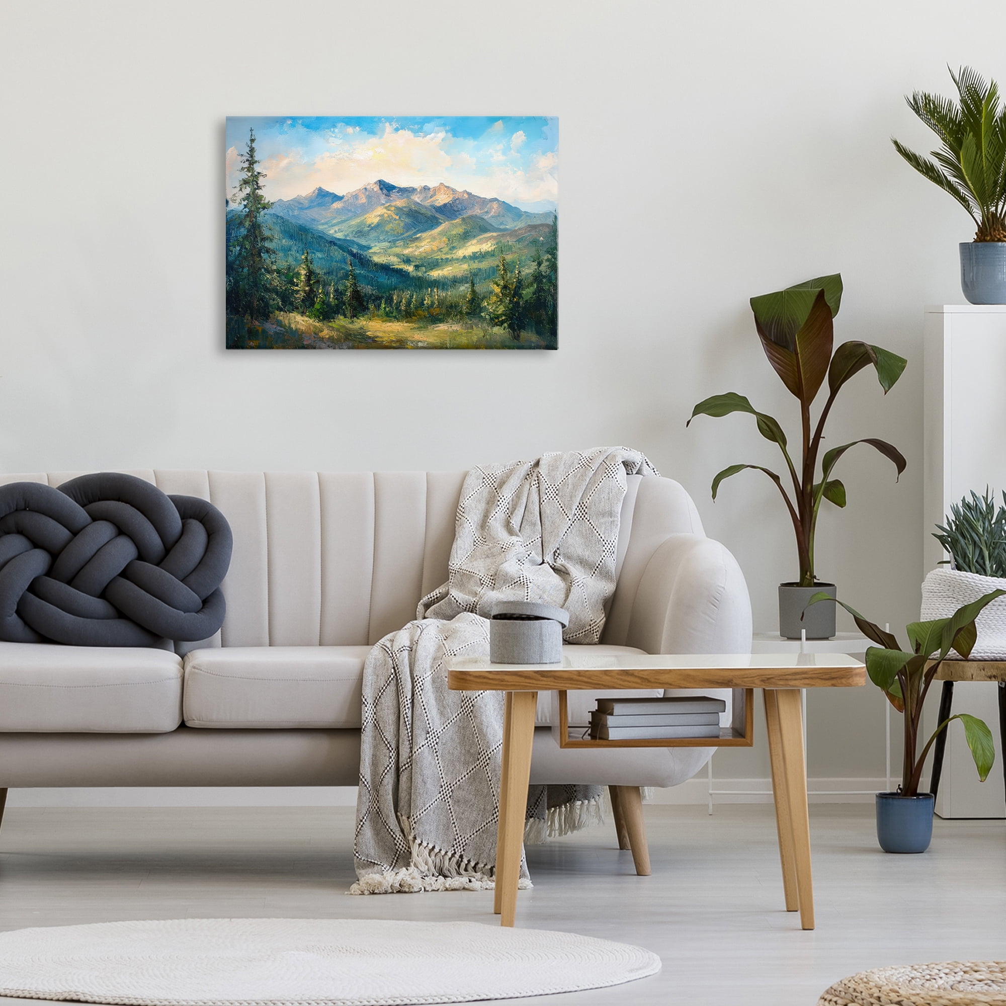 Stupell Industries Valley In The Mountains Canvas Wall Art, design by Petal Prints Design