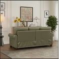 thumbnail image 4 of Classic Living Room Nails Sofa Grey Faux Leather, 4 of 9