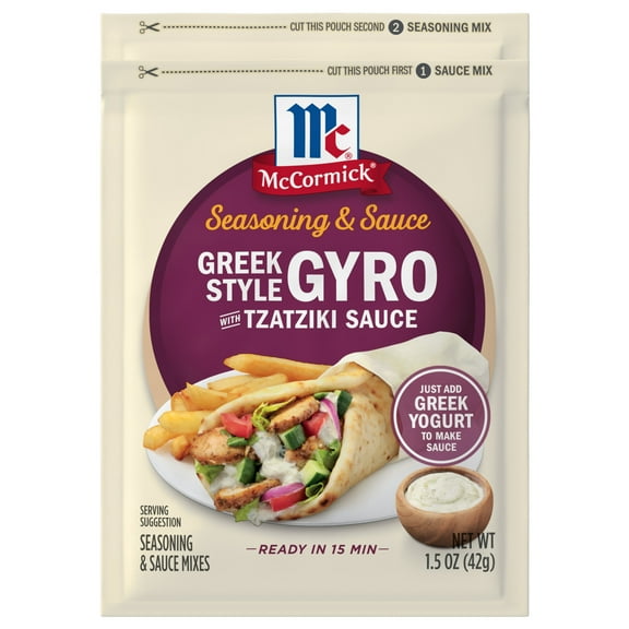 McCormick Greek Style Gyro Seasoning & Sauce Duo, 1.5 oz Packet
