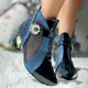 thumbnail image 3 of NECHOLOGY Botas Mujer Zapatos Botines de mujer Botas de malla con tacón, sandalias de malla huecas, tacones gruesos, zapatos de mujer modernos y versátiles, botines, botas de mujer (Blue, 8.5), 3 of 6