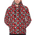 Zufioo Red Floral Design Fleece Comfortable Hoodie for Mens,Sweatshirt
