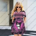 thumbnail image 1 of RWJDXD Robe d'Été MINISO Mode Dessin Animé Hello Kitty & Amis Imprimé Robes Femmes Filles Manches Courtes Robe Princesse Vêtements Filles, 1 of 1