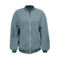 thumbnail image 4 of iHPH7 Oversized Sweatshirt for Women Fall Womens Clothes Zip Up Sweatshirt Women's Jackets Fall Sweatshirts for Women's Outerwear Womens Bomber Jacket Light Blue S, 4 of 4