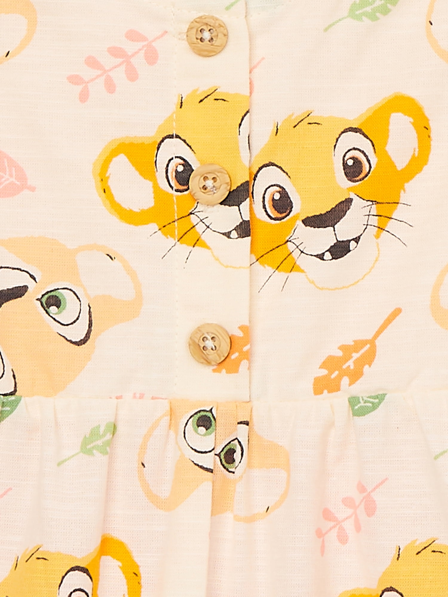 The Lion King Baby Girl Shortall and Tee Outfit Set with Headband, Sizes 0/3 Months-24 Months