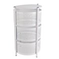 thumbnail image 2 of Lishi 3-Tier White Rotating Metal Basket Rack for Kitchen Storage with Wheels, 2 of 11