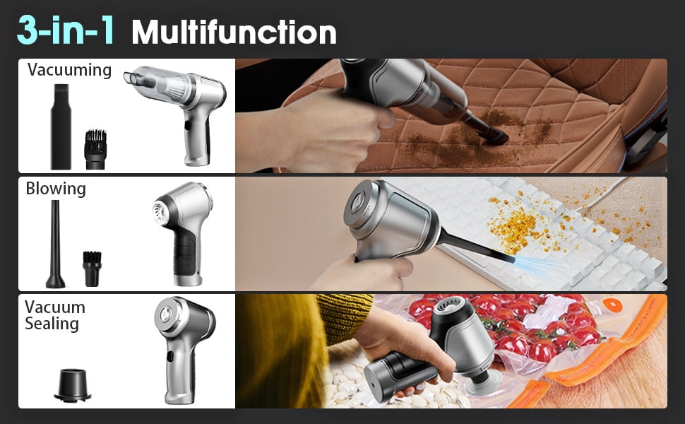 PowerCleany™ 12000PA Strong Suction Cordless Handheld Vacuum, Rechargeable Wet Dry Portable Hand Vacuum for Car & Pet Hair