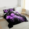 thumbnail image 3 of Castle Fairy 3-Piece Queen Comforter Set - Flying Butterfly Purple Flower, 3 of 8