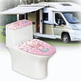 thumbnail image 6 of HELLHERO Salamander Cherry Blossom Pattern 2-Piece Toilet Lid Covers Elastic Bottom Elastic Fabric, Universal, Indoor Home, 6 of 8