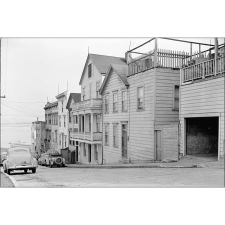 24"x36" Gallery Poster, Telegraph Hill (Houses), Alta Street, San Francisco 1940