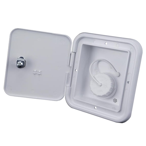 B&B Molders RV Locking Gravity Water Fill Hatch, Polar White