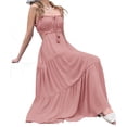 thumbnail image 6 of Spaghetti Strap Women Sleeveless Backless Party Bench Holiday Long Maxi Dress, 6 of 6