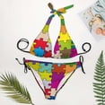 thumbnail image 6 of Women 2 PCS Halter Bikini Padded Swimwear Tie Side Triangle Bathing Suit, 6 of 7