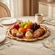 thumbnail image 1 of Bandeja de metal dorado con relieve | Recipiente decorativo para postres, aperitivos y joyas | Organizador de mesita de noche | Decoración del hogar de 7,87 pulgadas, 1 of 6
