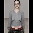 thumbnail image 4 of Cárdigan Corto de Larga con Cuello en V y Abertura Frontal para Mujer, Camisa de Otoño con Botones. Gris M, 4 of 6