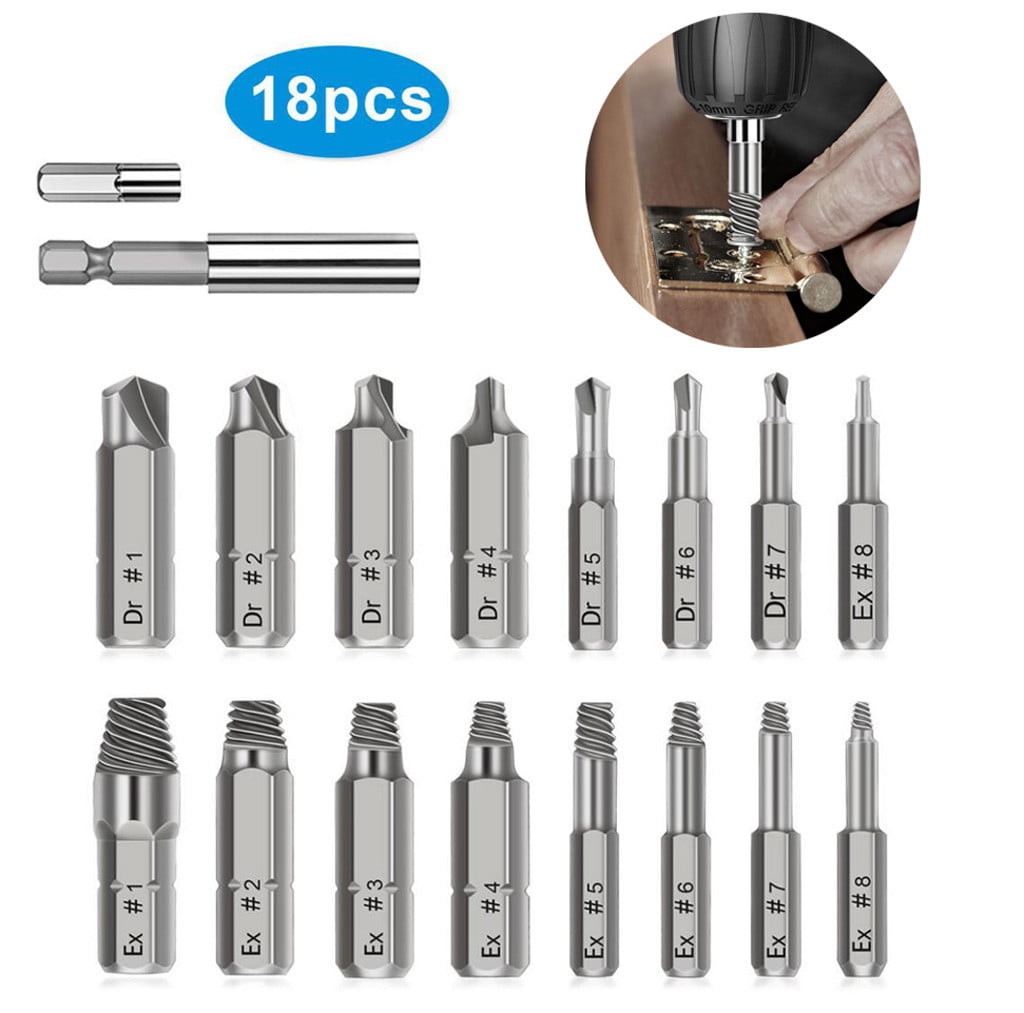 Screw Extractor Easy Out Set Left Hand Drill Bits Spiral Flute Broken