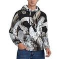 thumbnail image 2 of Lsque Elegant Swans Black Background Pattern Casual Men's Hoodie,Hooded Sweatshirt with Kangaroo Pocket,Pullover Hoodie-X-Large, 2 of 7